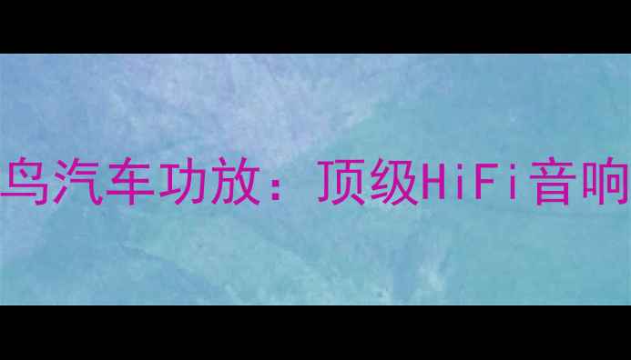 图片 意大利火鸟汽车功放：顶级HiFi音响改装方案