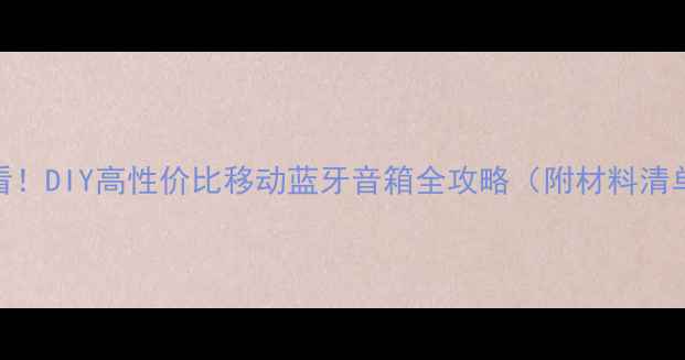 图片 手残党必看！DIY高性价比移动蓝牙音箱全攻略（附材料清单+教程）1