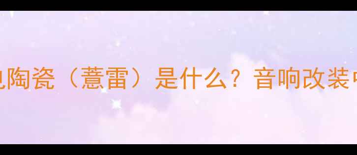 图片 摩雷喇叭压电陶瓷（薏雷）是什么？音响改装中的黑科技！