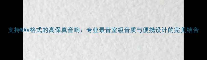 图片 支持WAV格式的高保真音响：专业录音室级音质与便携设计的完美结合