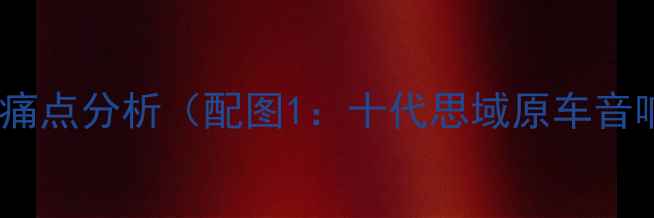图片 改装前的痛点分析（配图1：十代思域原车音响效果）1