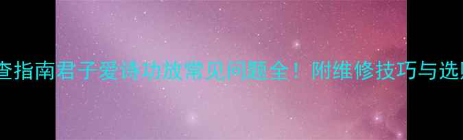 图片 故障排查指南君子爱诗功放常见问题全！附维修技巧与选购建议1