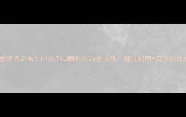 图片 数码爱好者必看！DIGITAL喇叭选购全攻略：避坑指南+高性价比推荐2