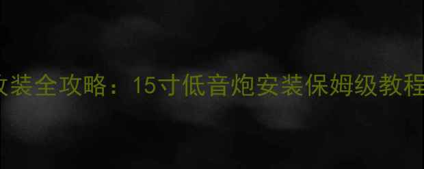 图片 斯柯达明锐音响改装全攻略：15寸低音炮安装保姆级教程（附避坑指南）1