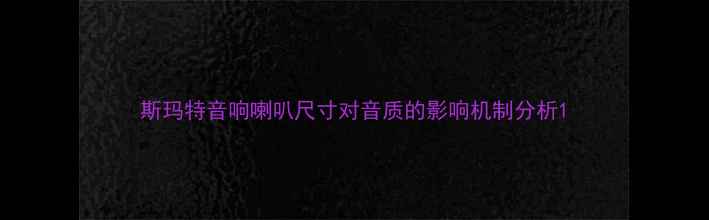 图片 斯玛特音响喇叭尺寸对音质的影响机制分析1