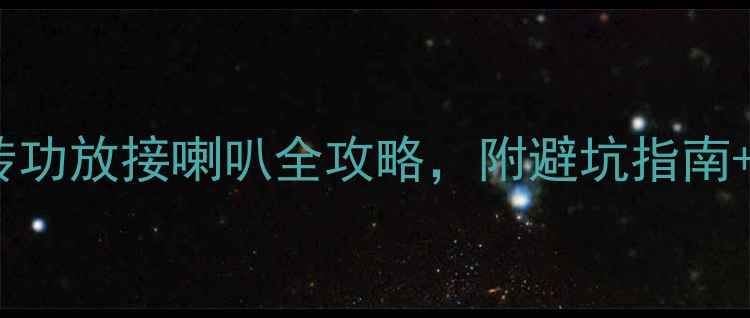 图片 新手必看！CD转功放接喇叭全攻略，附避坑指南+音质提升秘籍1