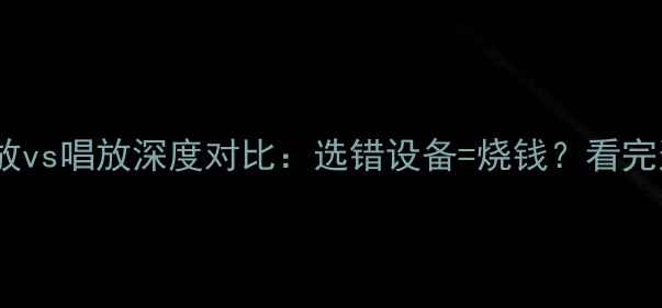 图片 新手必看！功放vs唱放深度对比：选错设备=烧钱？看完这篇不踩坑！1