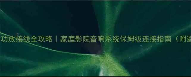 图片 新手必看！功放接线全攻略｜家庭影院音响系统保姆级连接指南（附避坑清单）1