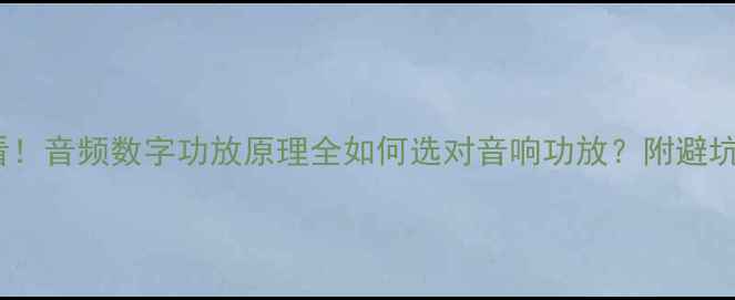 图片 新手必看！音频数字功放原理全如何选对音响功放？附避坑指南🎵1