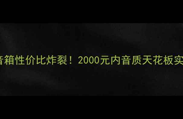 图片 旋木二音箱性价比炸裂！2000元内音质天花板实测报告2