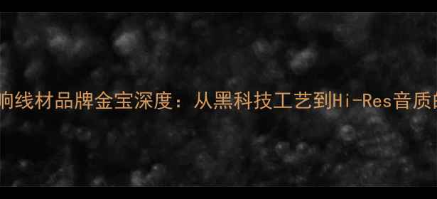 图片 日本高端音响线材品牌金宝深度：从黑科技工艺到Hi-Res音质的硬核测评1