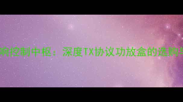 图片 智能家居音响控制中枢：深度TX协议功放盒的选购与使用指南1
