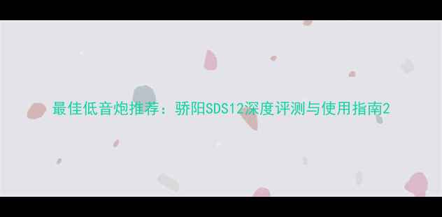 图片 最佳低音炮推荐：骄阳SDS12深度评测与使用指南2