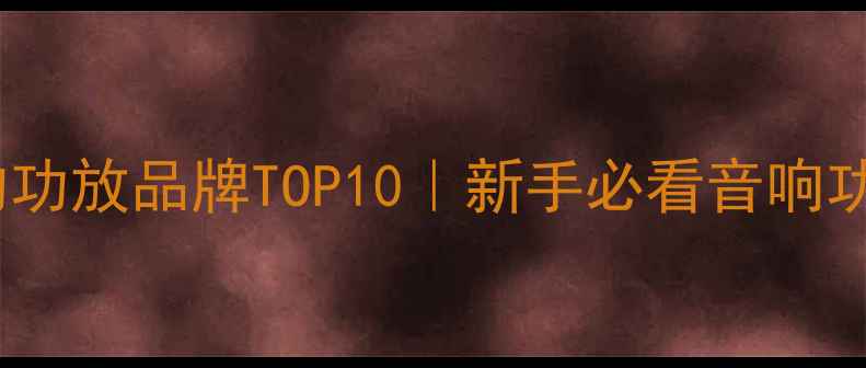 图片 最值得推荐的功放品牌TOP10｜新手必看音响功放选购指南1