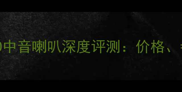 图片 最新报价MAESTRO中音喇叭深度评测：价格、参数与选购指南2