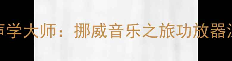 图片 最新评测北欧声学大师：挪威音乐之旅功放器深度与选购指南