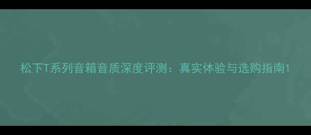 图片 松下T系列音箱音质深度评测：真实体验与选购指南1