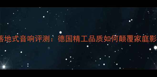 图片 柏林之声落地式音响评测：德国精工品质如何颠覆家庭影院系统？1