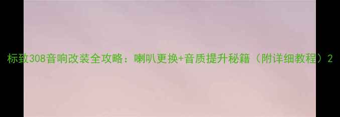 图片 标致308音响改装全攻略：喇叭更换+音质提升秘籍（附详细教程）2