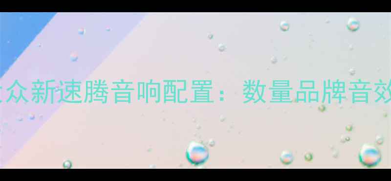 图片 款大众新速腾音响配置：数量品牌音效全2