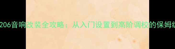 图片 款标致206音响改装全攻略：从入门设置到高阶调校的保姆级教程1