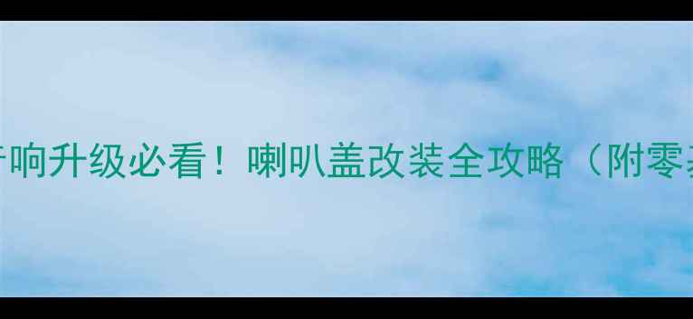 图片 比亚迪F3音响升级必看！喇叭盖改装全攻略（附零基础教程）