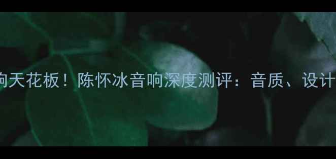 图片 汕头HiFi音响天花板！陈怀冰音响深度测评：音质、设计、性价比全1