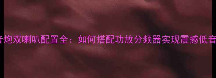 图片 汽车低音炮双喇叭配置全：如何搭配功放分频器实现震撼低音体验？1