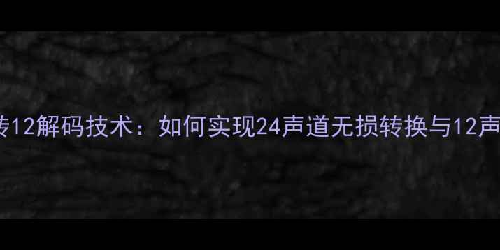 图片 汽车音响24转12解码技术：如何实现24声道无损转换与12声道完美输出1