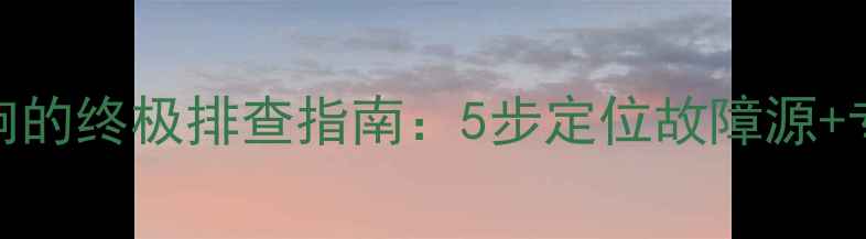 图片 汽车音响不响的终极排查指南：5步定位故障源+专业维修方案