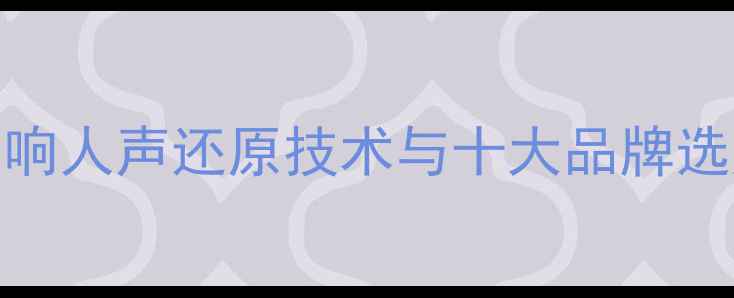 图片 汽车音响人声还原技术与十大品牌选购指南