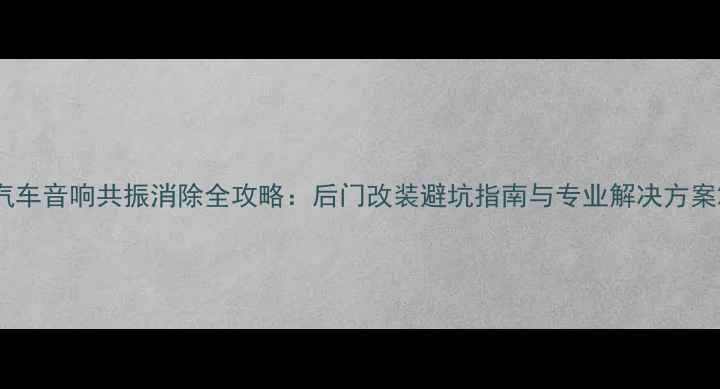 图片 汽车音响共振消除全攻略：后门改装避坑指南与专业解决方案2