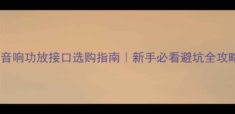 图片 汽车音响功放接口选购指南｜新手必看避坑全攻略🔥2