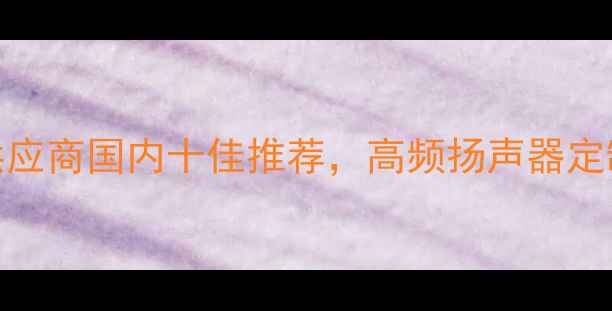 图片 汽车音响喇叭OEM供应商国内十佳推荐，高频扬声器定制方案与选型指南2