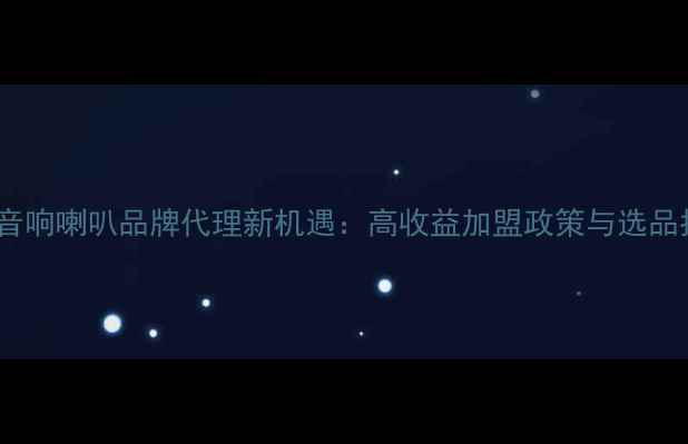 图片 汽车音响喇叭品牌代理新机遇：高收益加盟政策与选品指南2