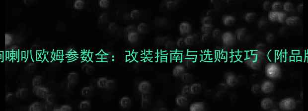 图片 汽车音响喇叭欧姆参数全：改装指南与选购技巧（附品牌推荐）