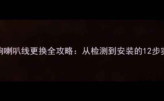 图片 汽车音响喇叭线更换全攻略：从检测到安装的12步实操指南