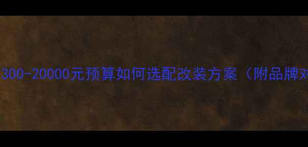 图片 汽车音响改装全：300-20000元预算如何选配改装方案（附品牌对比与避坑指南）1