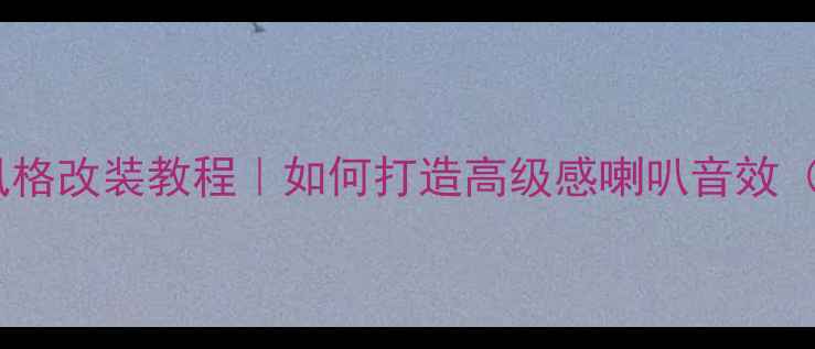 图片 汽车音响欧陆风格改装教程｜如何打造高级感喇叭音效（附配置清单）2