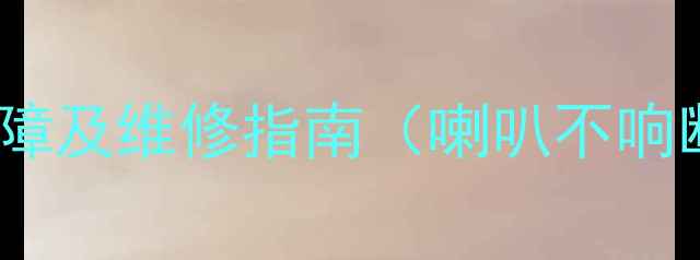 图片 汽车音响系统常见故障及维修指南（喇叭不响断断续续音质差全）2