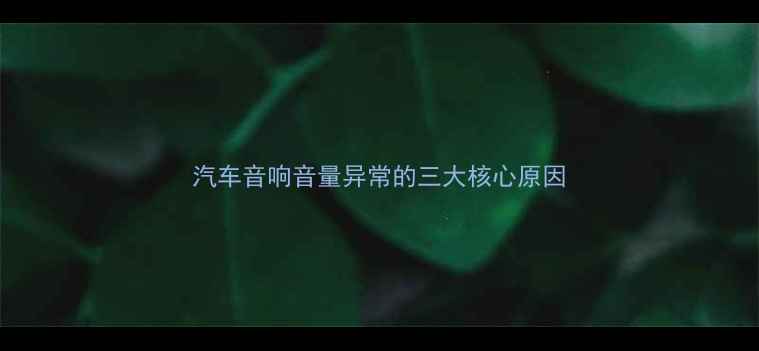 图片 汽车音响音量异常的三大核心原因