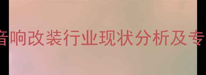 图片 河南保时捷音响改装行业现状分析及专业解决方案2