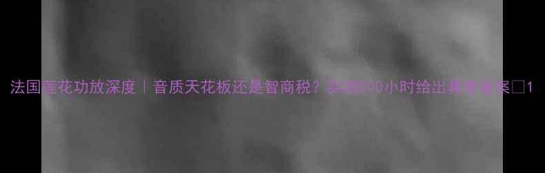 图片 法国莲花功放深度｜音质天花板还是智商税？实测200小时给出真香答案🎶1