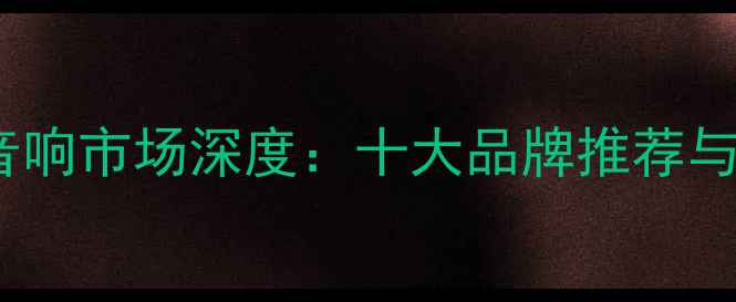 图片 深圳发烧音响市场深度：十大品牌推荐与选购指南1