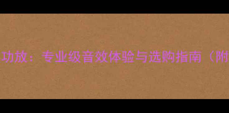图片 深度TVLogic功放：专业级音效体验与选购指南（附真实测评）1