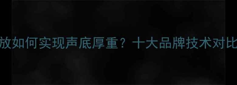 图片 深度国产功放如何实现声底厚重？十大品牌技术对比与选购指南