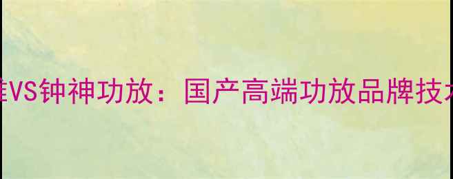 图片 深度对比评测声雅VS钟神功放：国产高端功放品牌技术博弈与选购指南