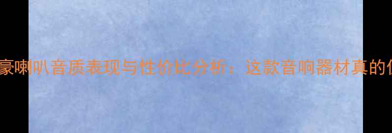 图片 深度评测乐富豪喇叭音质表现与性价比分析：这款音响器材真的值得入手吗？1