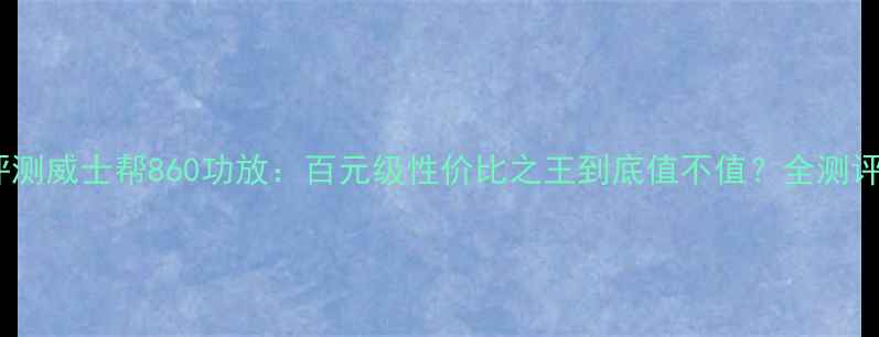 图片 深度评测威士帮860功放：百元级性价比之王到底值不值？全测评报告1