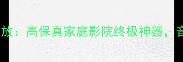 图片 深度评测海乐堡HA-330功放：高保真家庭影院终极神器，音质与性价比的完美平衡2